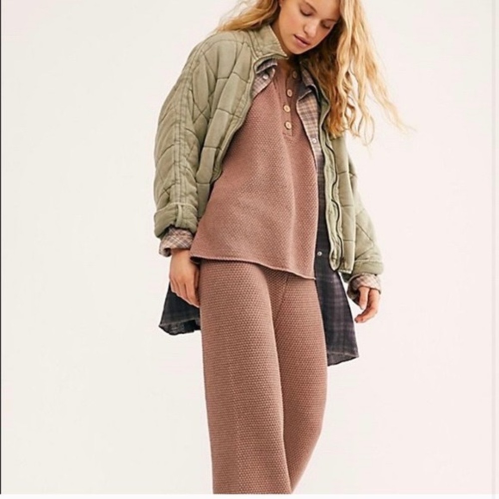 Free people hailee sweater set cocoa dust